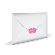 Close envelope with print of kiss Love mail Vector illustration