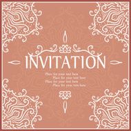 Vintage invitation card with lace ornament N19