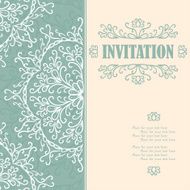 Vintage invitation card with lace ornament N24