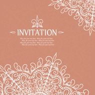 Vintage invitation card with lace ornament N27