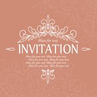 Vintage invitation card with lace ornament N28