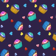 Seamless pattern with cupcakes N4