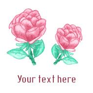 Vector watercolor background with roses