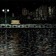 Landscape at night in the park