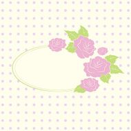 Vintage oval frame with color roses