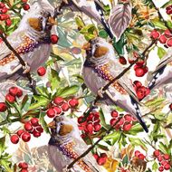 colorful bird flower and rowan N2