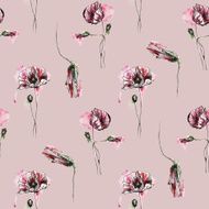 Seamless floral pattern with poppy N2