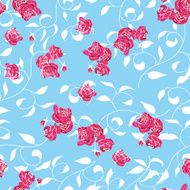 Frozen twisted roses seamless vector print