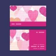 Vector textured fabric hearts heart silhouette pattern frame N10