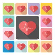Heart Icon color set vector illustration