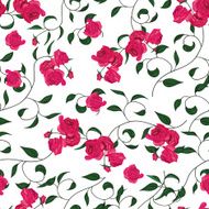 Twisted garden roses seamless vector pattern