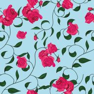 Twisted garden roses seamless vector pattern N2