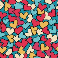 Seamless pattern of red hearts N3