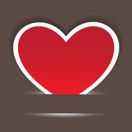 Heart paper sticker with shadow Valentine&#039;s day