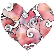 Watercolor heart N18