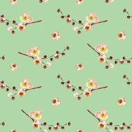 Seamless pattern with the branch of flowers