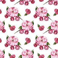 Seamless pattern with the branch of flowers N2