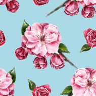 Seamless pattern with the branch of flowers N3