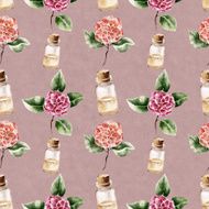 Seamless pattern with flower and perfume bottle N2