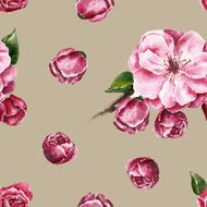 Seamless pattern with the branch of flowers N10