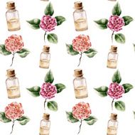 Seamless pattern with flower and perfume bottle N4
