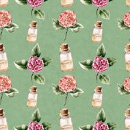 Seamless pattern with flower and perfume bottle N7