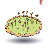 garden flowers vector illustration