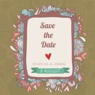 Stylish save the date card Cute wedding invitation in vector