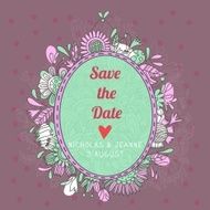 Stylish save the date card Cute wedding invitation in vector N2