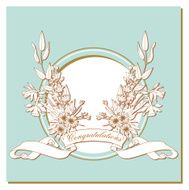 card with a bouquet of flowers and congratulation