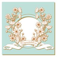 Vintage card with flowers around the frame N3