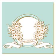 Vintage card with flowers around the frame N5