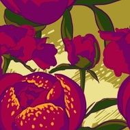Seamless floral background with peonies N26
