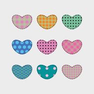 Set 9 of heart shape vector object