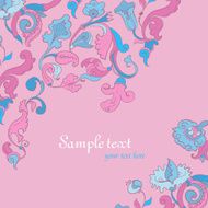 Vector Blue amazing card with Flowers