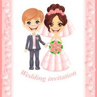 Pink wedding invitation N2