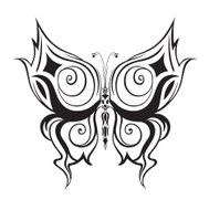 Ornamented abstract silhouette butterfly
