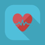Flat modern design with shadow vector icons heart