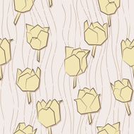 Seamless pattern with paper tulips