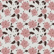 vector seamless pattern with flowers swirls and leaf N2