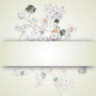 Hand drawn decorative background with flowers N3