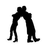 Vector silhouette of couple N85
