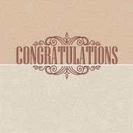 Vector vintage card Congratulations card