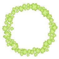Circle Shape Frame of Four Leaf Clover