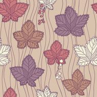 Seamless pattern with leaves and berries N3