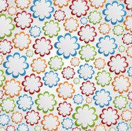 Vector color paper flowers greeting card background