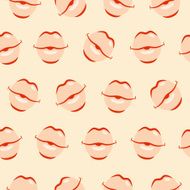 Seamless pattern with kisses