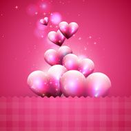 Sweet pink background with hearts