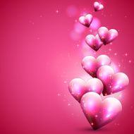 Pink background with flying hearts