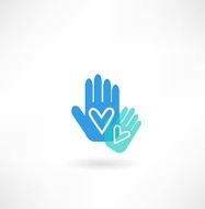 Hands with heart icon N2